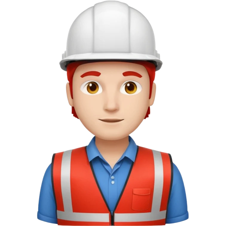 Arquitecto con casco blanco pero con chaleco de color rojo emoji