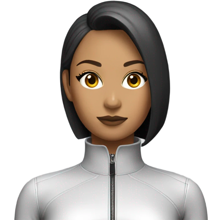 female latex jacket front view emoji