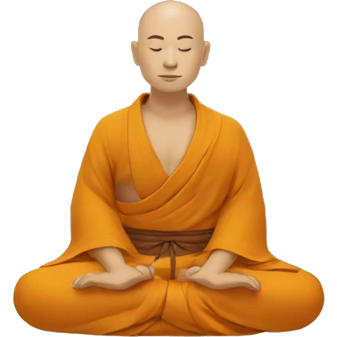 zen monk floating while meditaing emoji