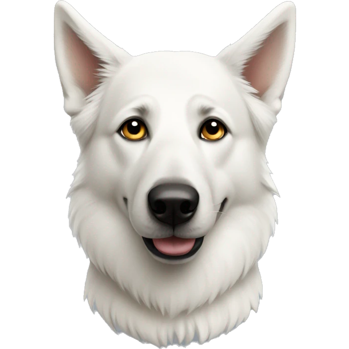 White shepherd with black eyes  emoji