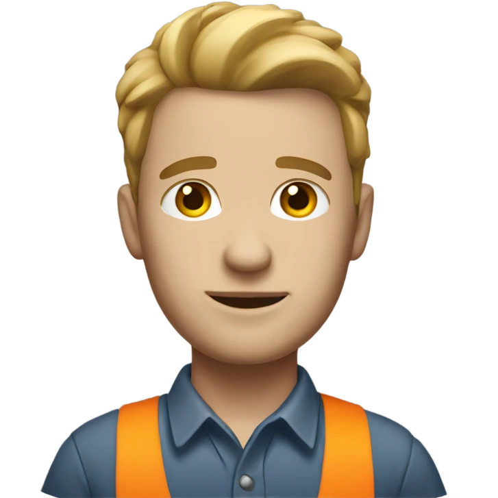 Work man white skin emoji