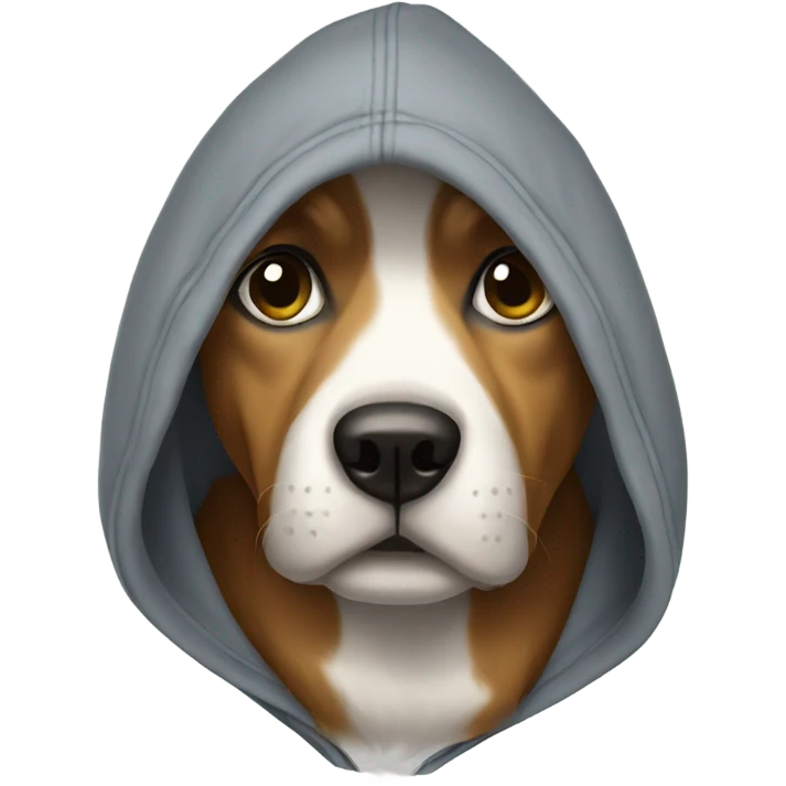 Dog wearing a hoodie  emoji