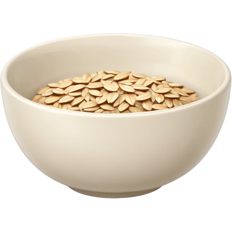 create a bowl with oat emoji ios style without grains and soup emoji