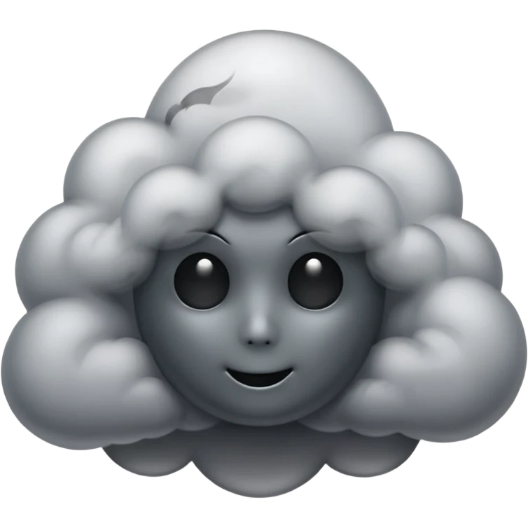 black ghost w smoke behind it emoji