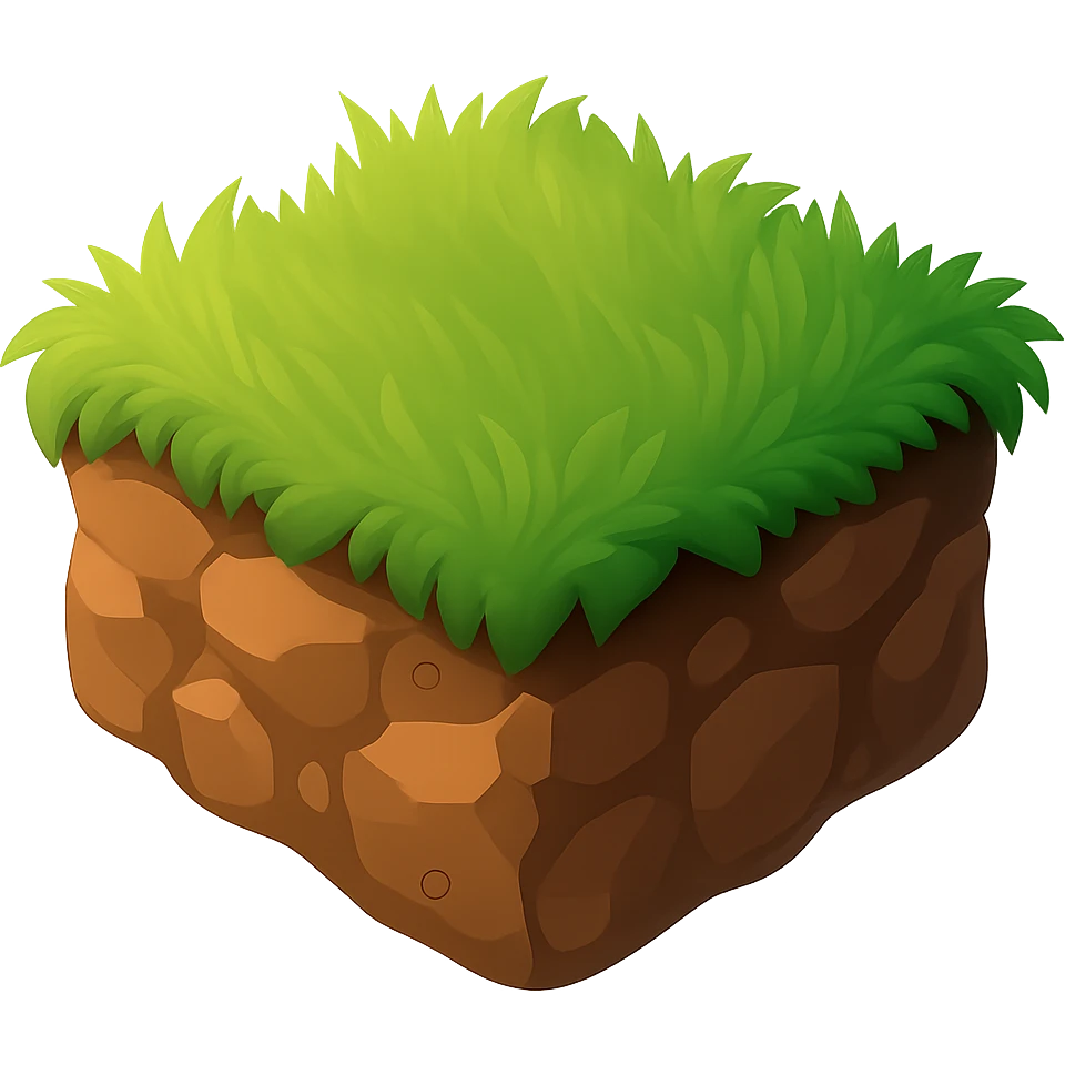 make the ground dark brown and make it on a transparent background emoji