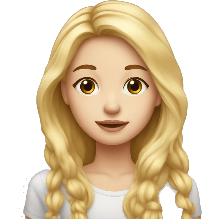 blonde long hair cute girl with hazel eyes with freckles emoji