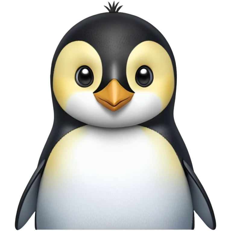 cinematic-adult-emperor-penguin-portrait-emoji,-head-tilted-playfully-and-inquisitively,-with-glossy,-pristine-plumage,-sparkling-eyes-filled-with-curiosity,-simplified-yet-irresistibly-adorable-features, black, large black eyes face emoji