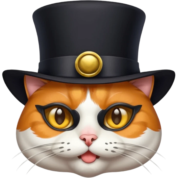 A CAT WEARINGA PLAGUE MASK AND A TOP HAT emoji