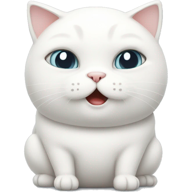 chubby white cat with a belly emoji
