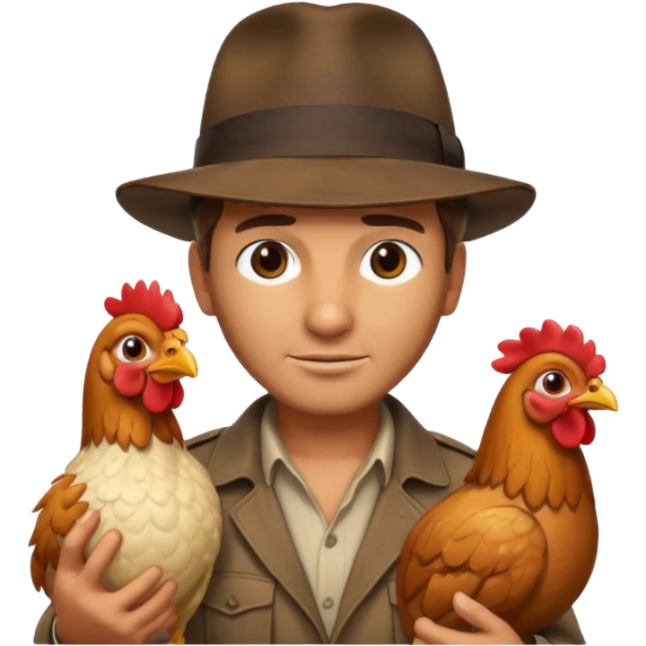 Indiana jones chicken emoji