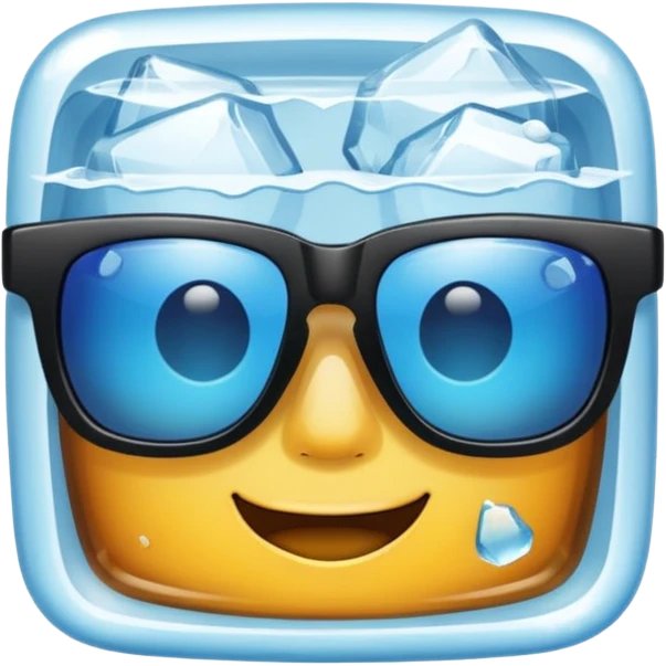sunglasses inside ice cube emoji