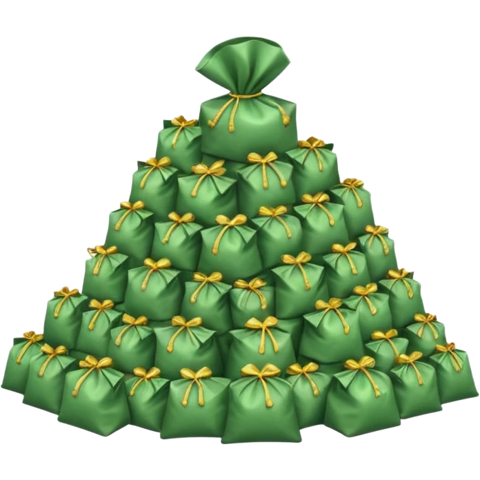 mountain of cash, with bags of money arount emoji