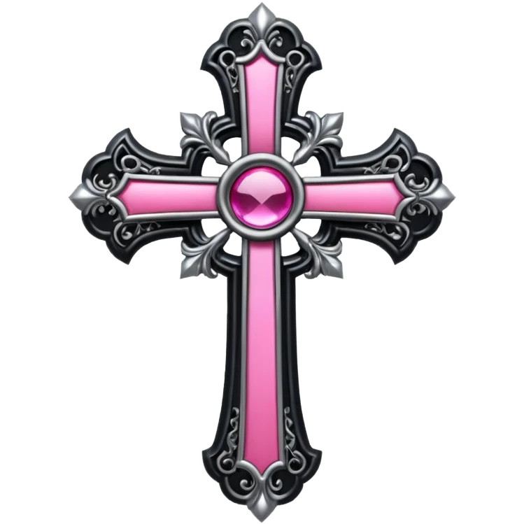 black pink goth cross , no woman emoji