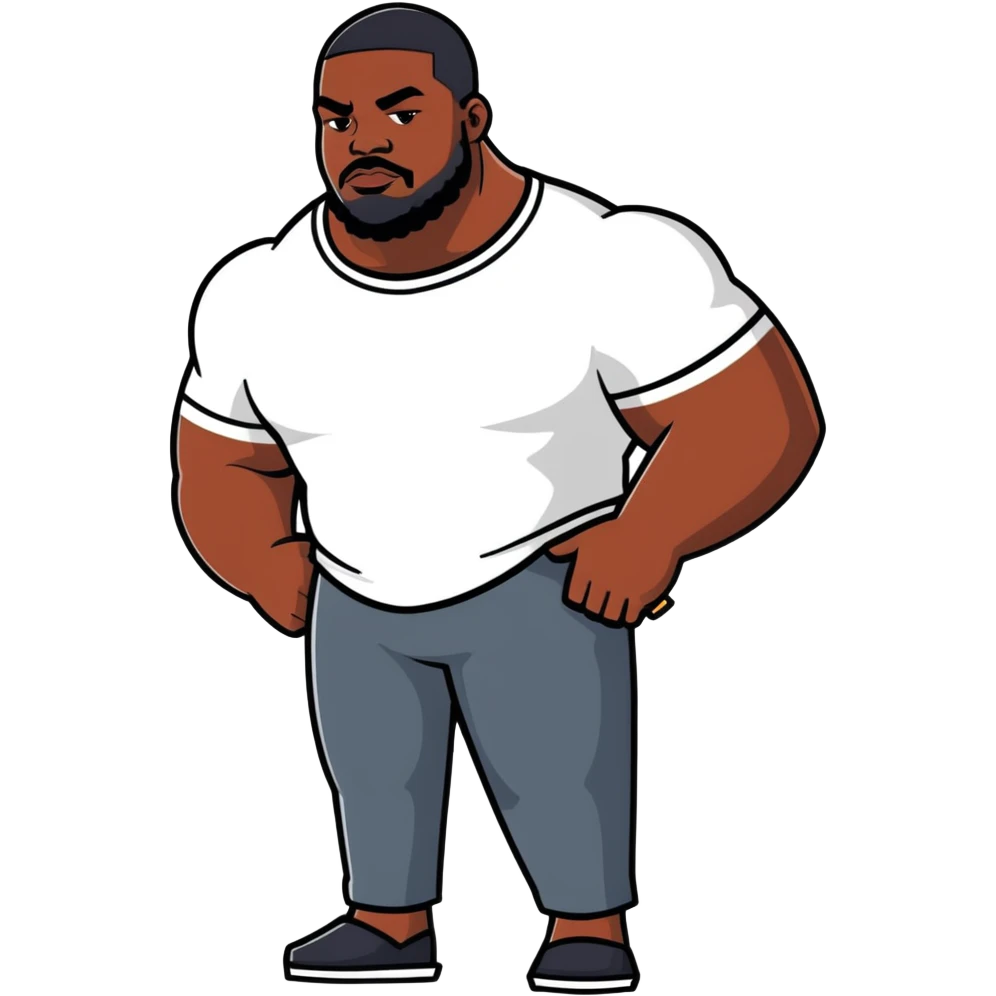 A big, strong black man with broad shoulders emoji