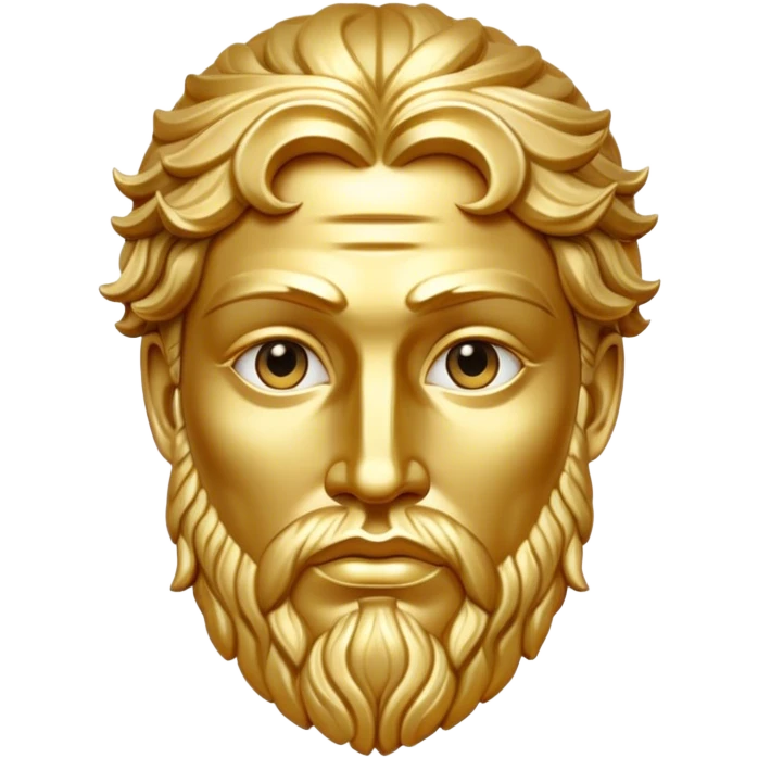 greek god face gold emoji