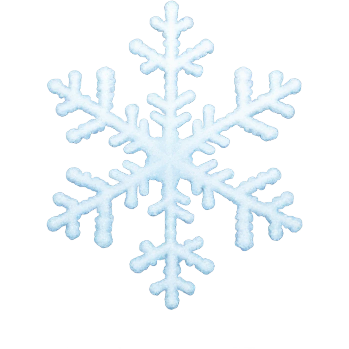 A white, sparkling snowflake. emoji