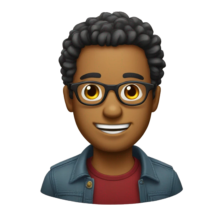 Chico con lentes y cabello rizado  emoji