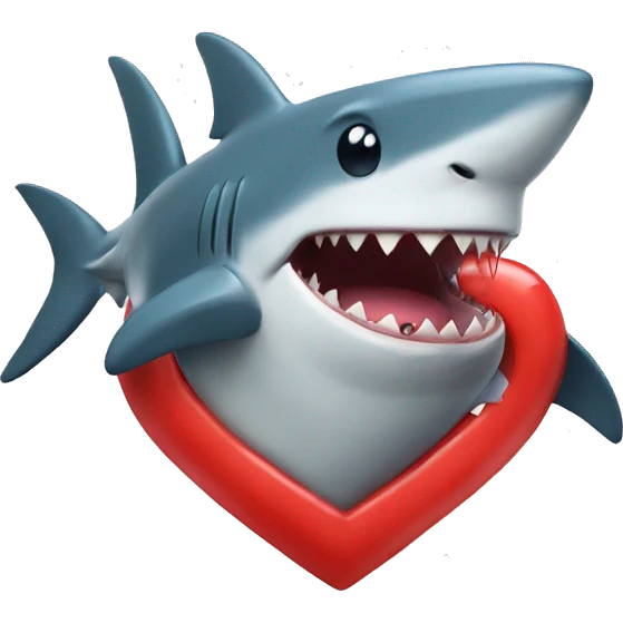 shark hugging a heart emoji