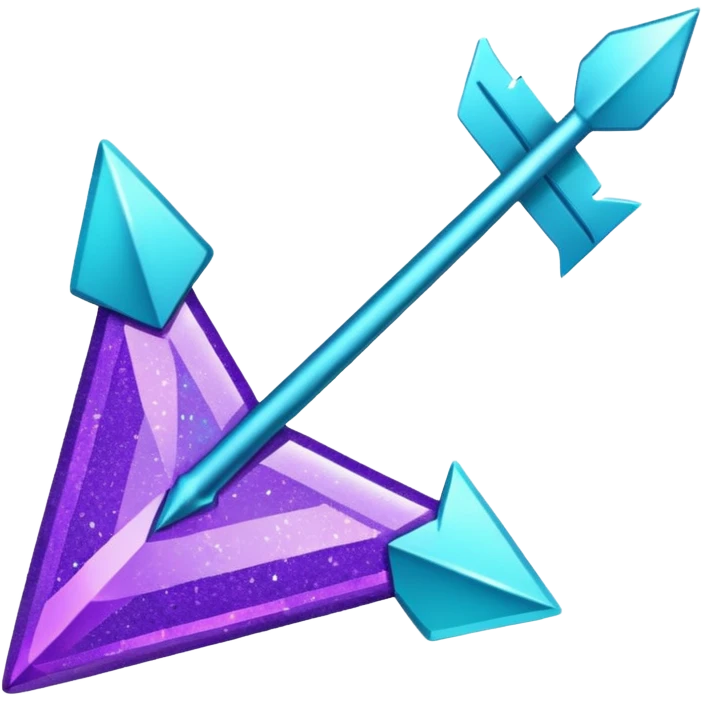 Glitter Roxo e Ciano Flecha emoji