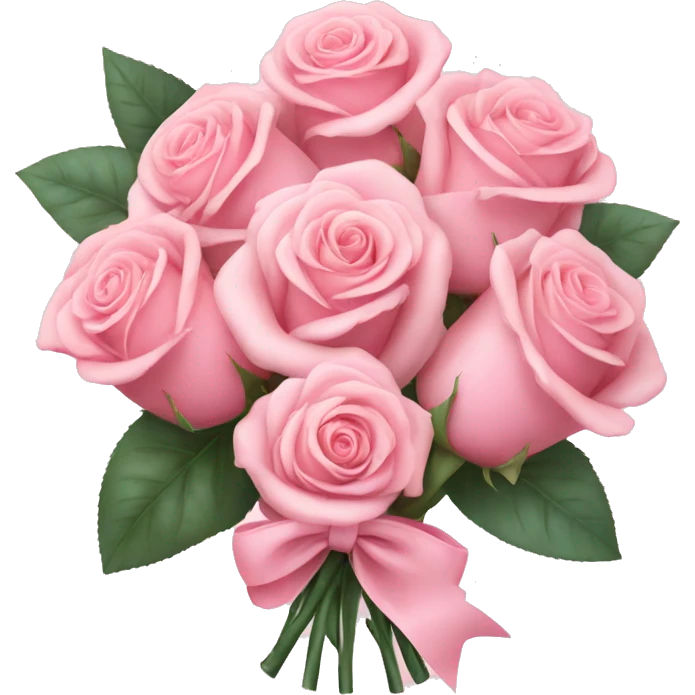 Pastel Pink roses bouquet with bow emoji