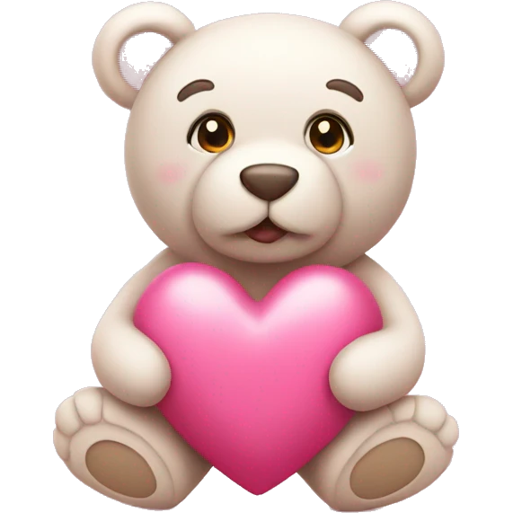 pink heart with a teddy emoji