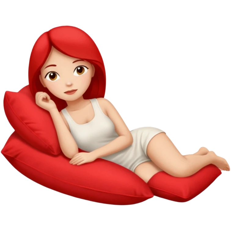 resting women with red pilow emoji