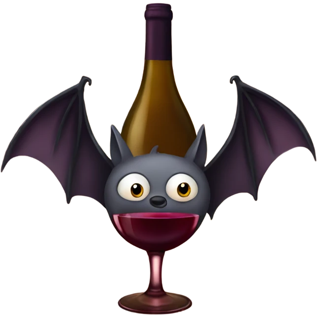 Bat drinking wine emoji
