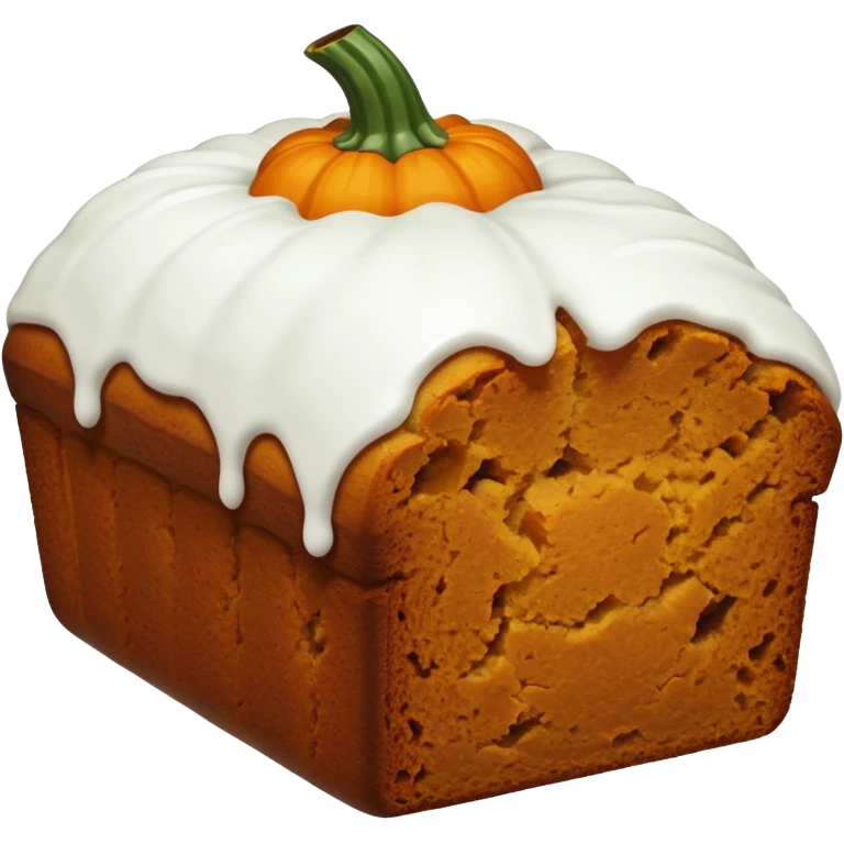 Pumpkin bread with white icing  emoji