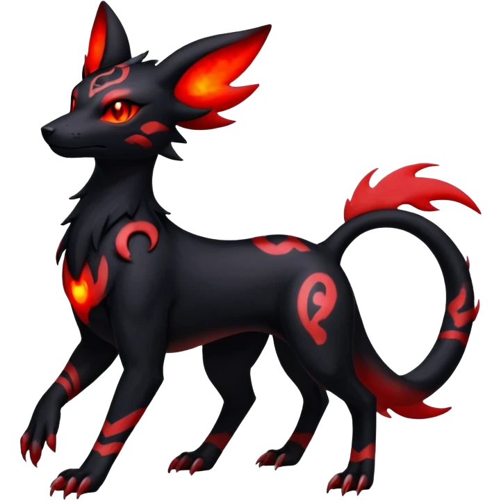 Salandit-Umbreon-Houndoom-Fakémon-hybrid-creature (full body)  emoji