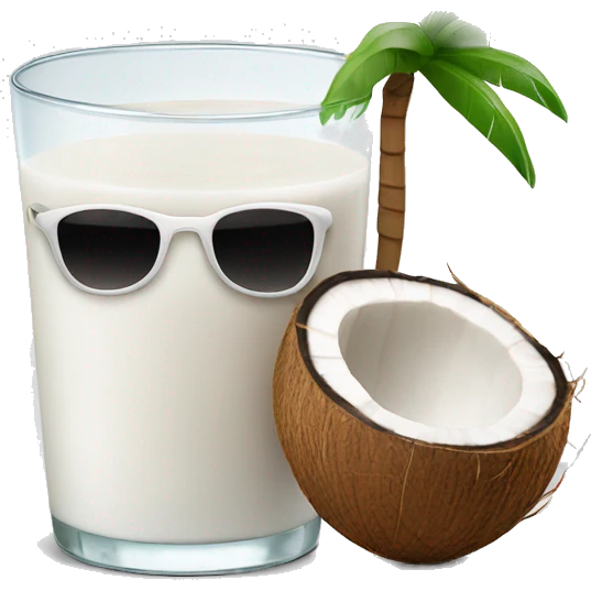 coconut milk with sunglasses on emoji