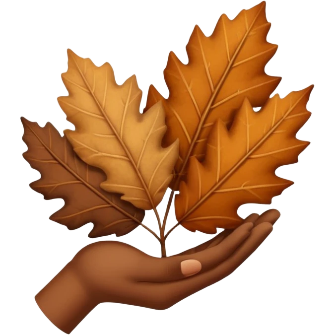  Brown autumn on hand emoji