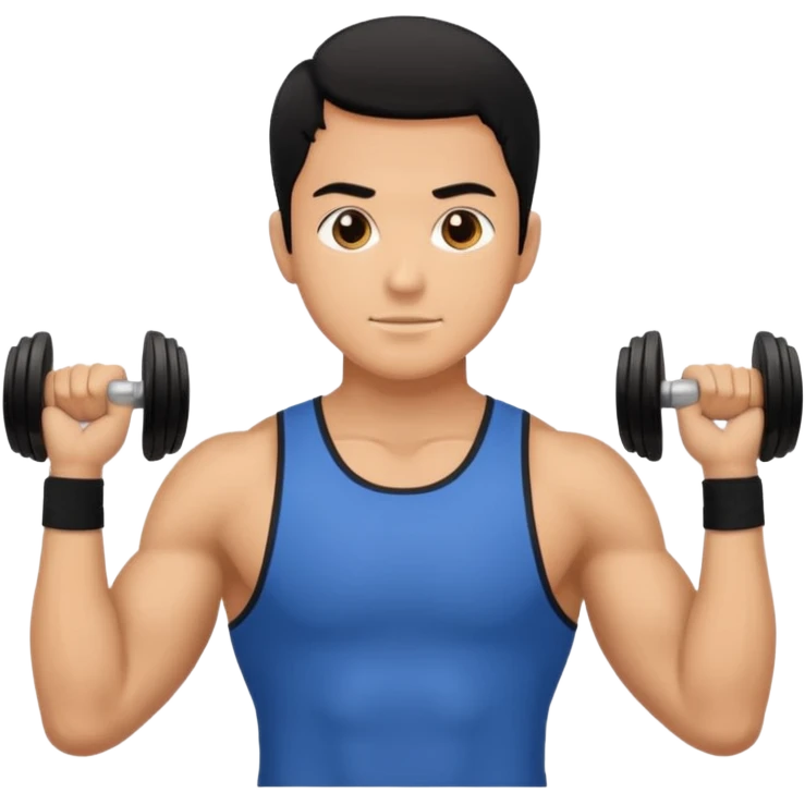Man from backside with black hair gym back and hands holding something on both sides emoji