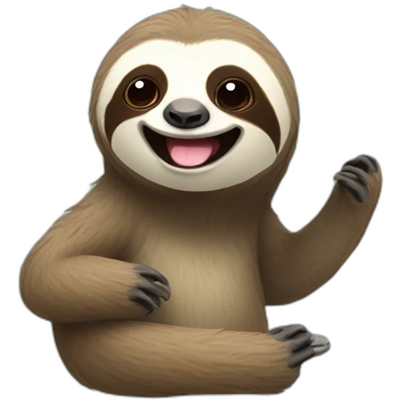 Happy sloth with thum emoji