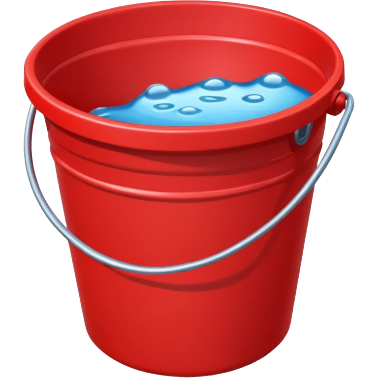 clean red bucket with holes in it emoji