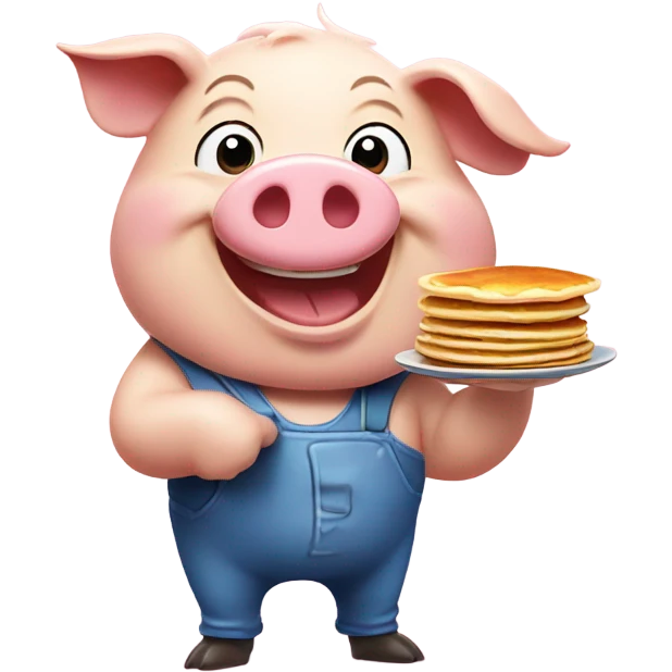 Pig eat pancakes happy  emoji