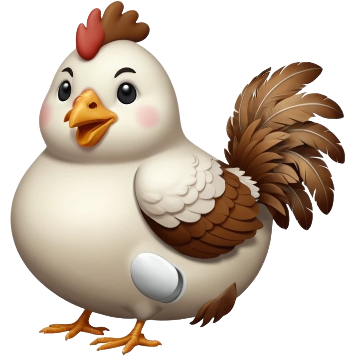 A fat chicken that its head is in a toilet emoji