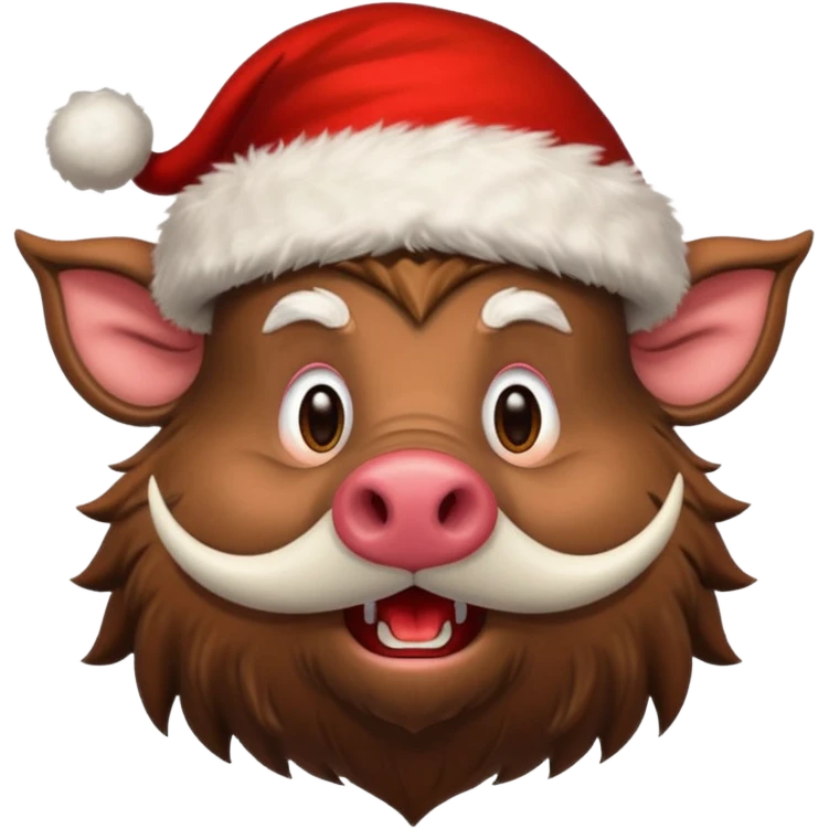 Santa Claus as a wild boar emoji