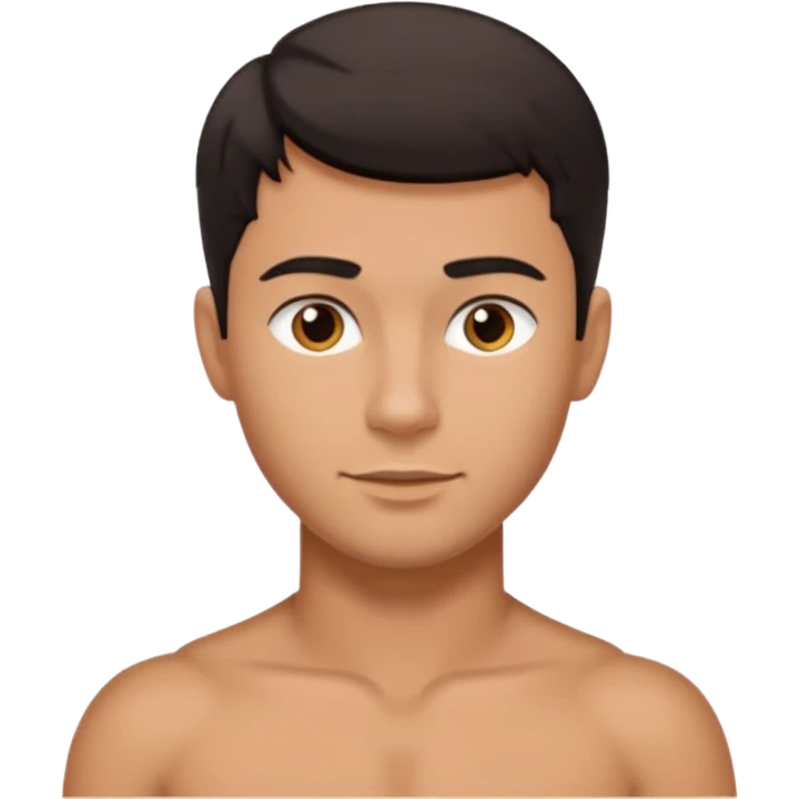 sexy gay guy emoji with short dark hair emoji