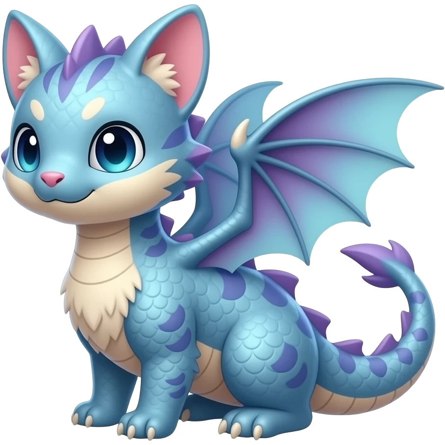 P moe meow meow cute fuzzy realistic Randomly-faerie-drake exotic Fakémon-creature emoji