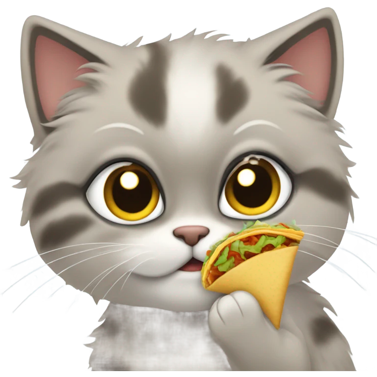 Kitten eating a taco  emoji