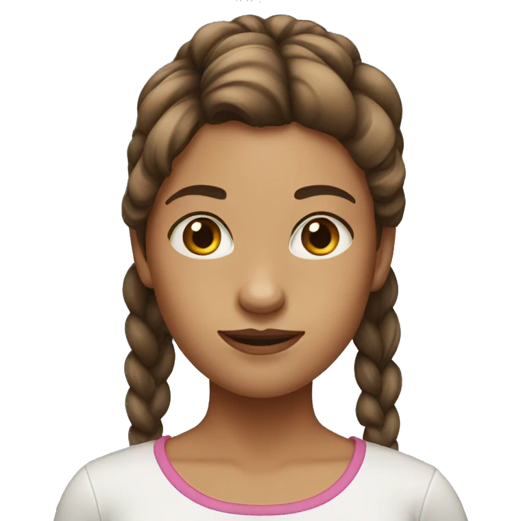 Girl with brown ponytail hair emoji