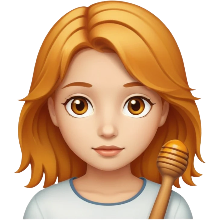 girl with honey hair, bronw eyes emoji