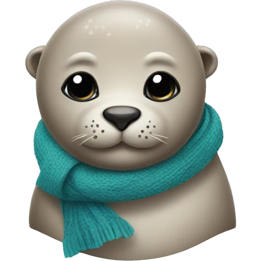 a seal wearing a scarf emoji