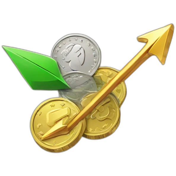Coins with an arrow emoji