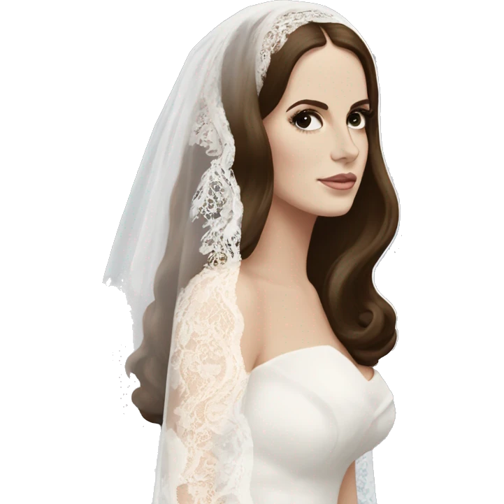 Lana Del Rey wearing a white lace veil emoji