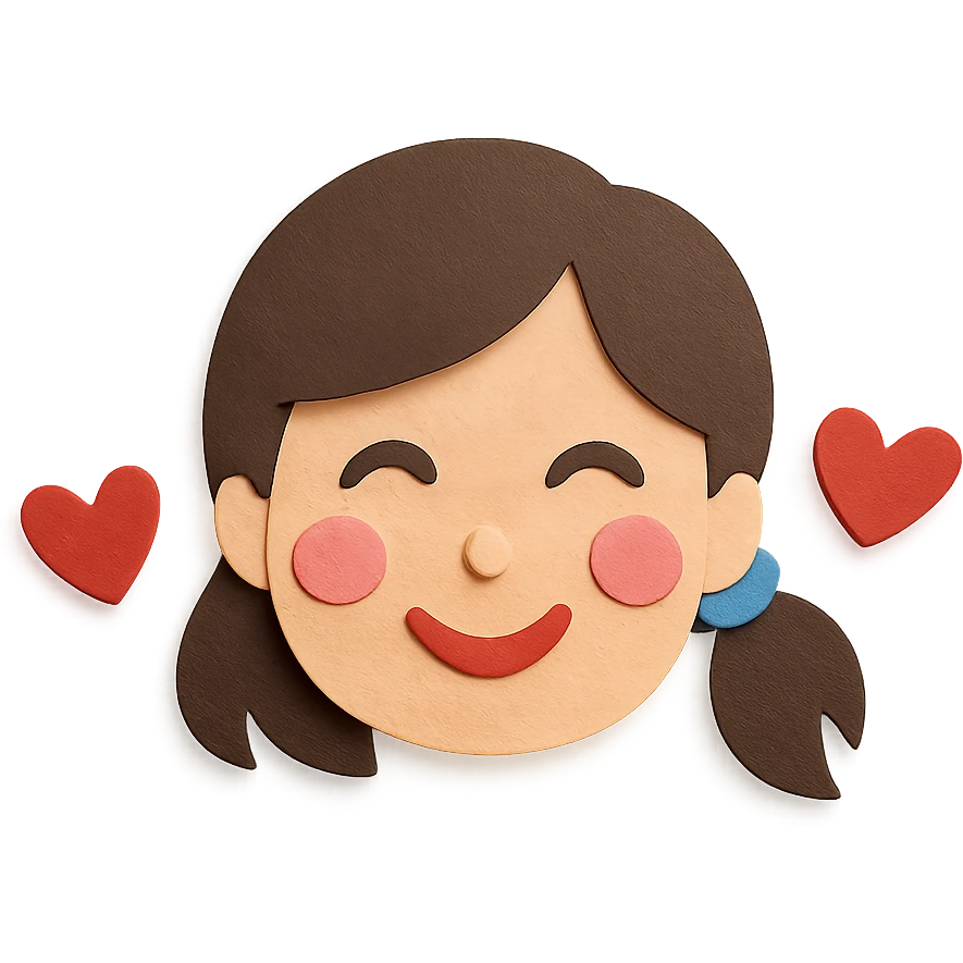 loving mom face in paper craft style emoji