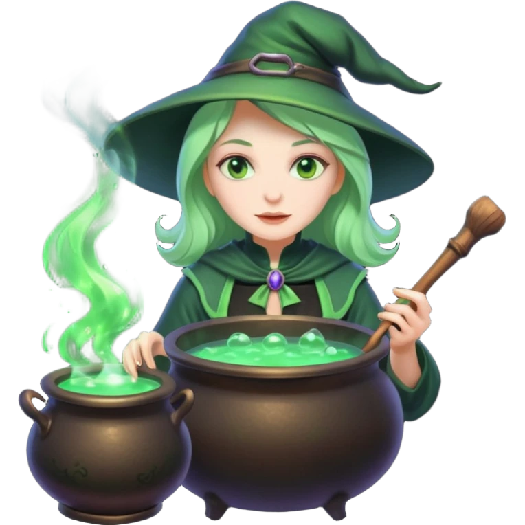 green witch cooking potion emoji