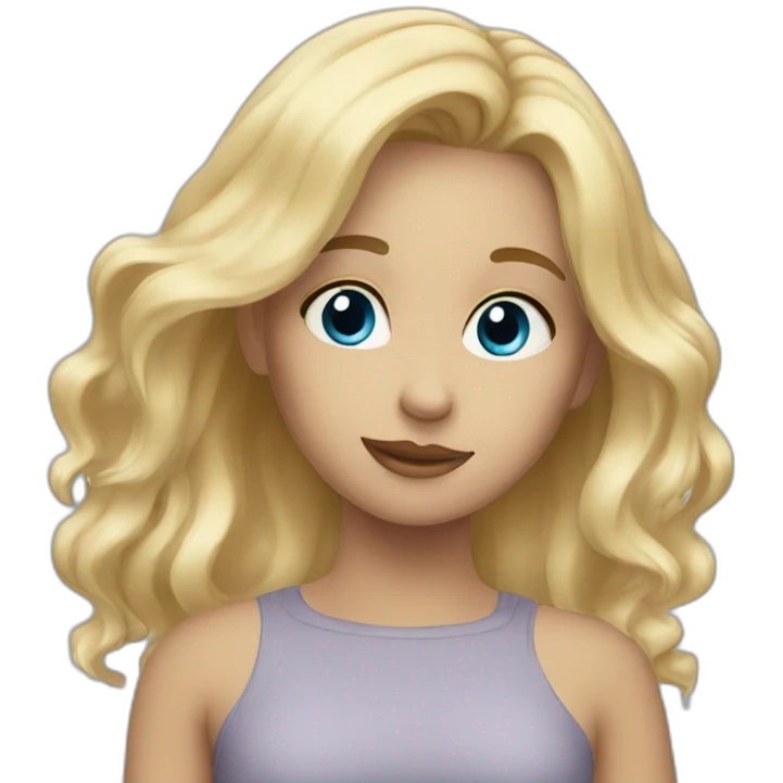 Blond girl blue eys emoji