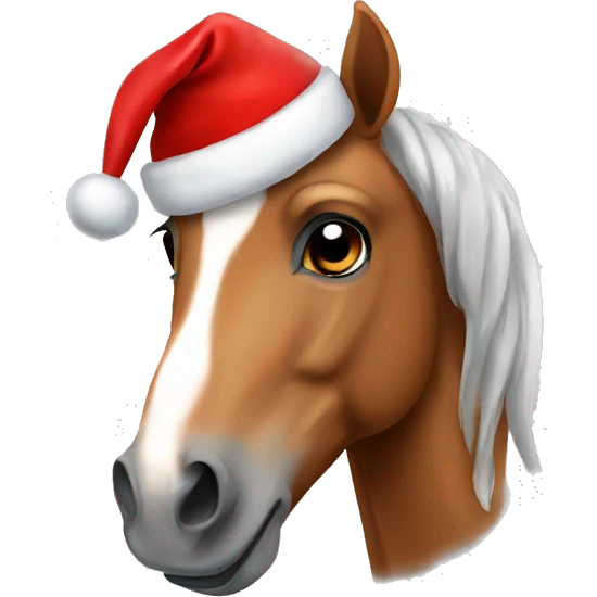 Horse with Christmas hat  emoji