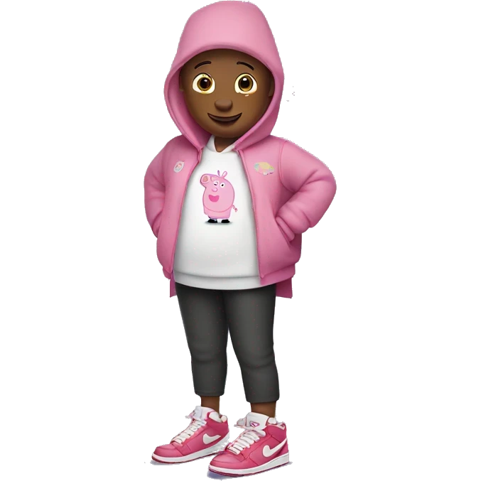 Peppa pig wearing nike jordans emoji